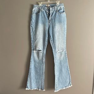 Wonderly Flare Distressed Jeans